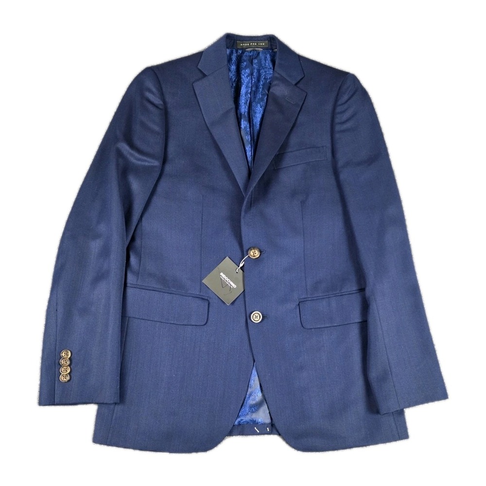 Indochino Blazer Men Size 36 Blue Wool 2 Button Sport Coat Lined NWT Business